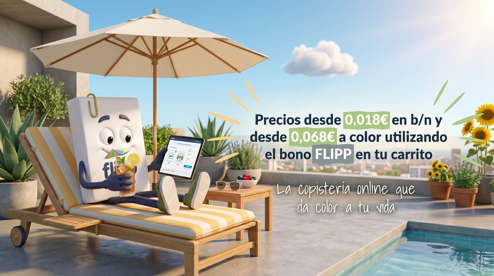 Oferta fotocopias FLIPP: precios desde 0,018€ en blanco y negro y 0,068€ a color con el bono FLIPP